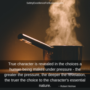 true character is revealed in the choices a human being makes under pressure