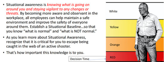 recognize the color codes for situational awareness