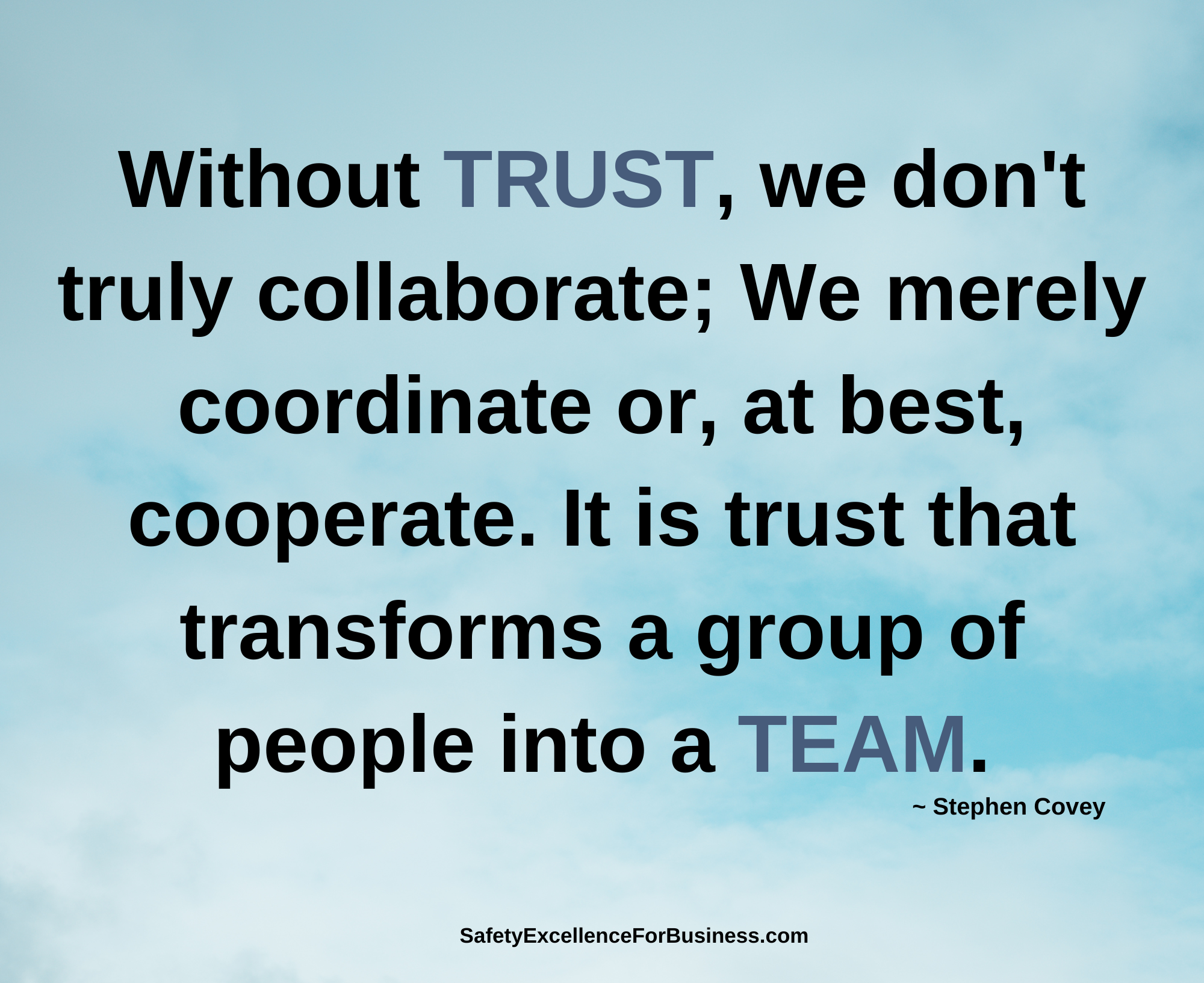 trust your team for safety performance