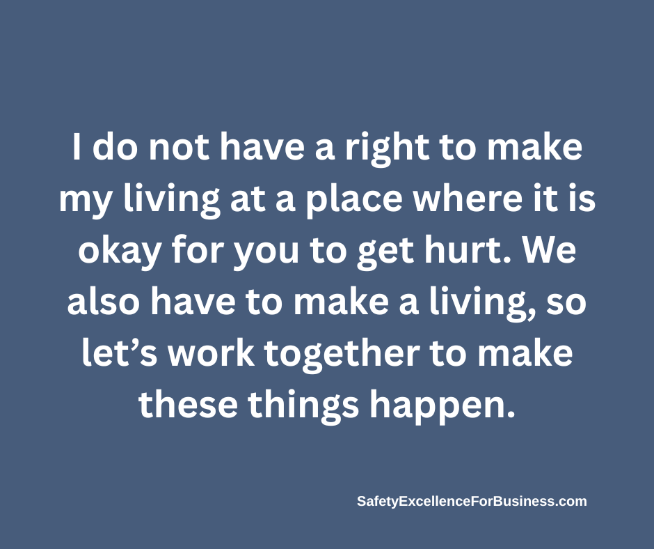 work together to make a safer workplace